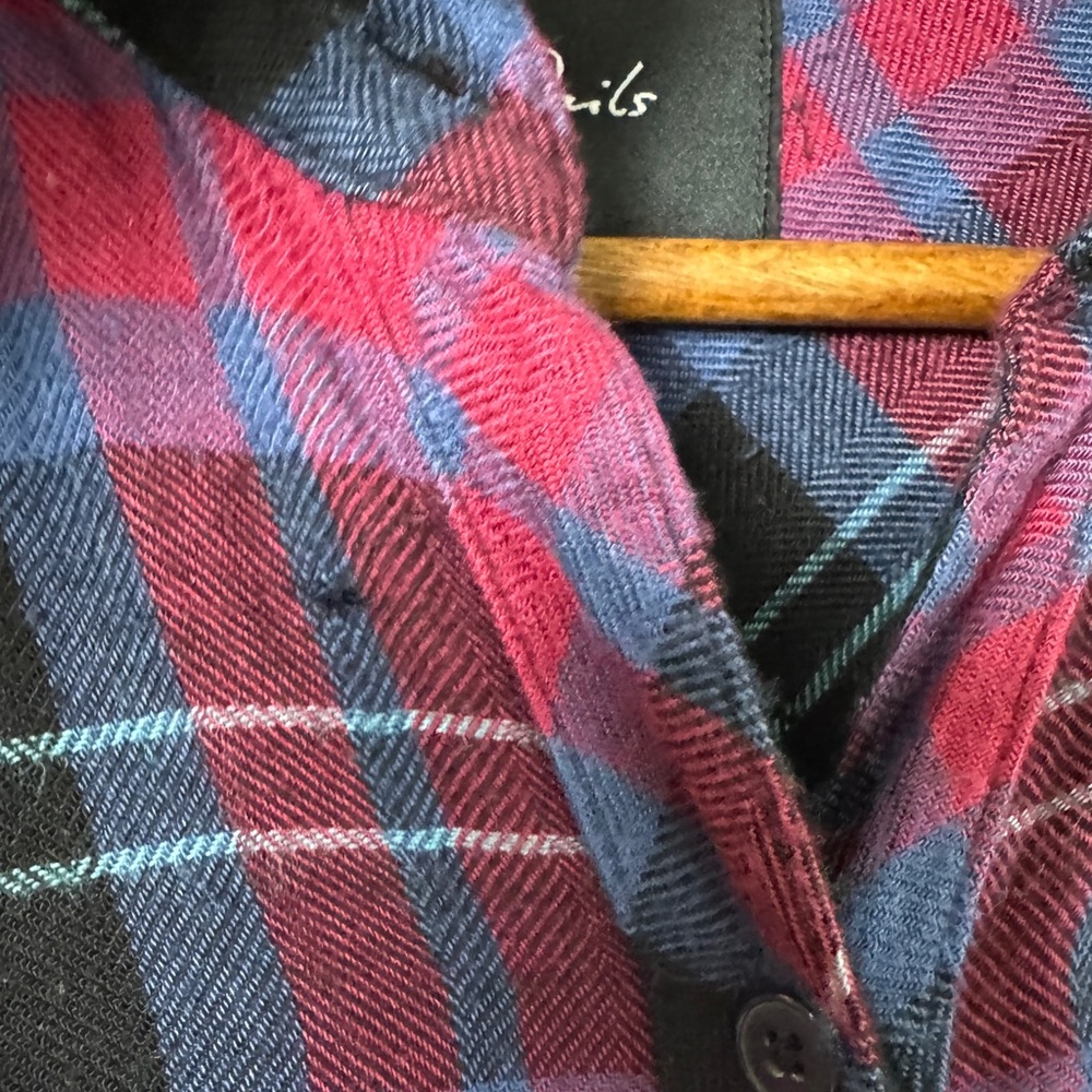 Rails Hunter Flannel Feel Button Front Shirt Midnight Ultramarine Berry Small - Picture 13 of 14